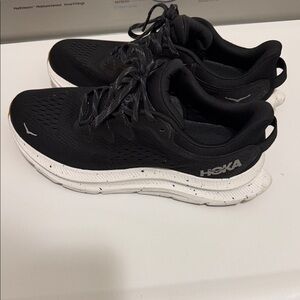 Hoka Black and White Athletic Sneakers